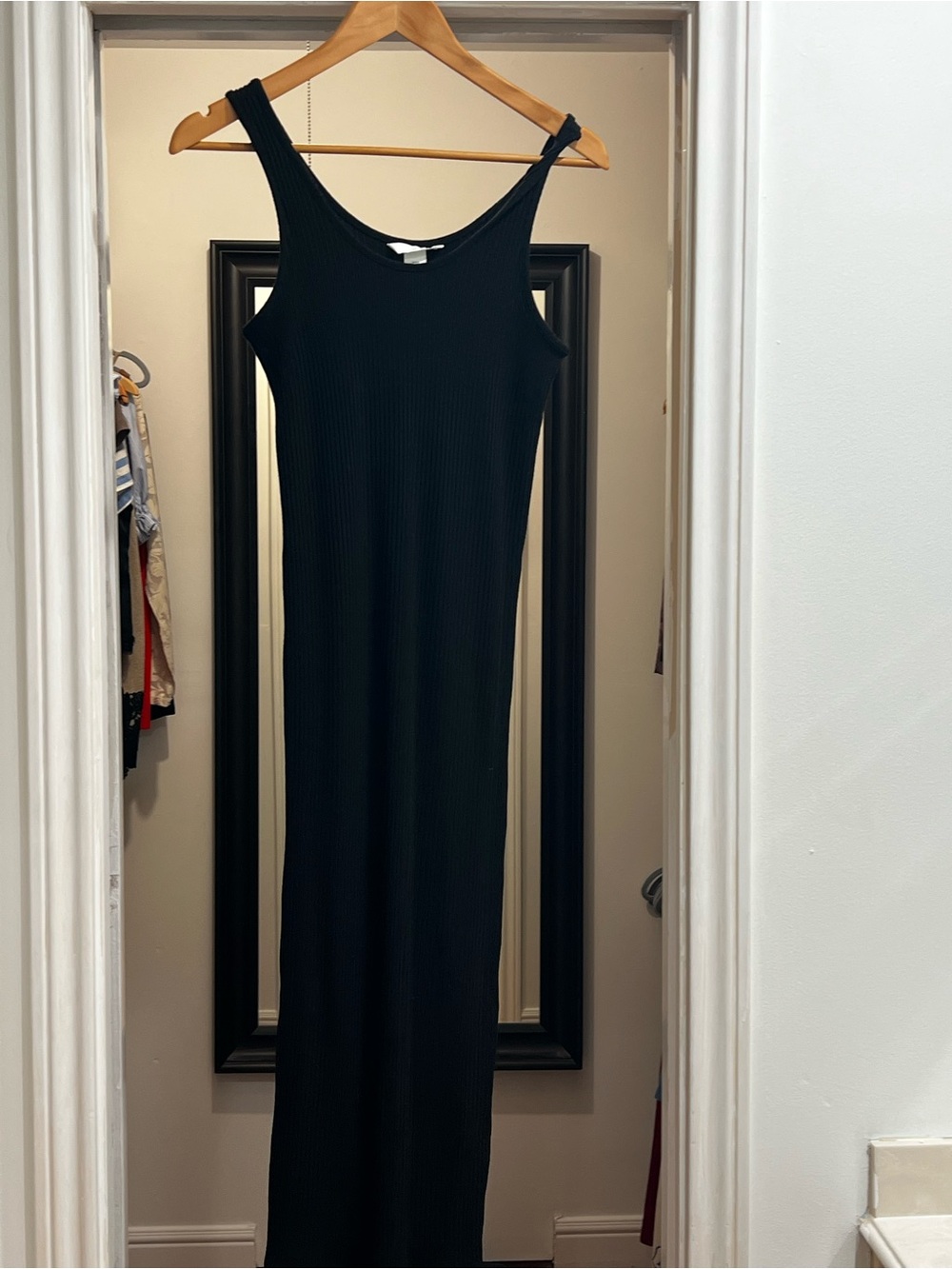 Sleeveless Black Ribbed Maxi Dress - Classic Women's Dress
